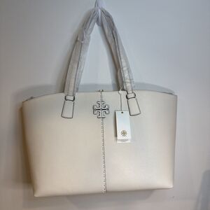 NWT Tory Burch McGraw Leather Tote in New Ivory
